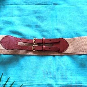 NWOT CLUB MONACO LEATHER STRETCH BELT, XS